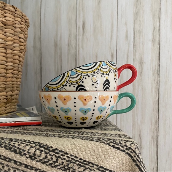 Anthropologie Other - Set of 2 Anthropologie Art Deco mugs.